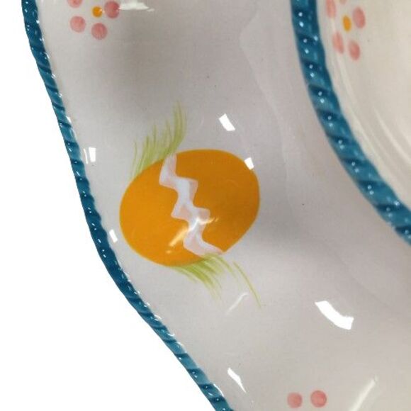 Temp-tations Old World Easter Chip Dip Vegetable Serving Plate Platter Tray Eggs - Picture 7 of 10